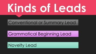 Types of News Lead
