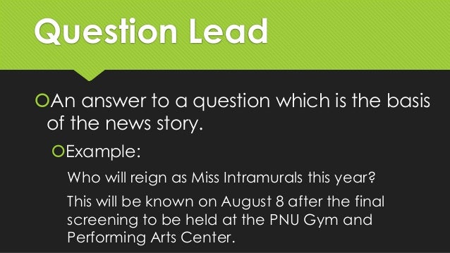 types of news lead news leads