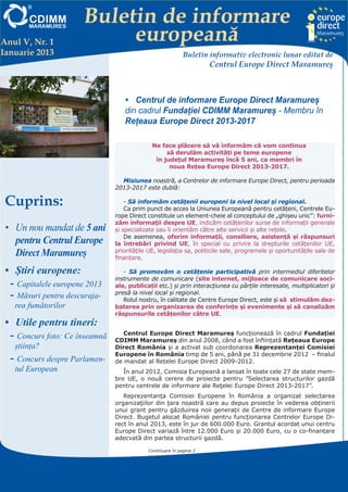 Buletin de informare
Anul V, Nr. 1               europeană
Ianuarie 2013                                                Bu...