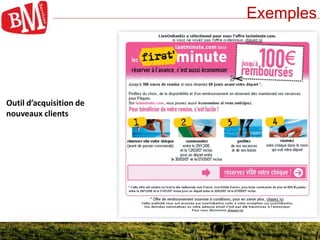 6
Exemples
6
Outil d’acquisition de
nouveaux clients
 