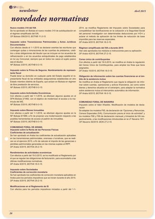 Newsletter SFAI Spain Abril 2015
