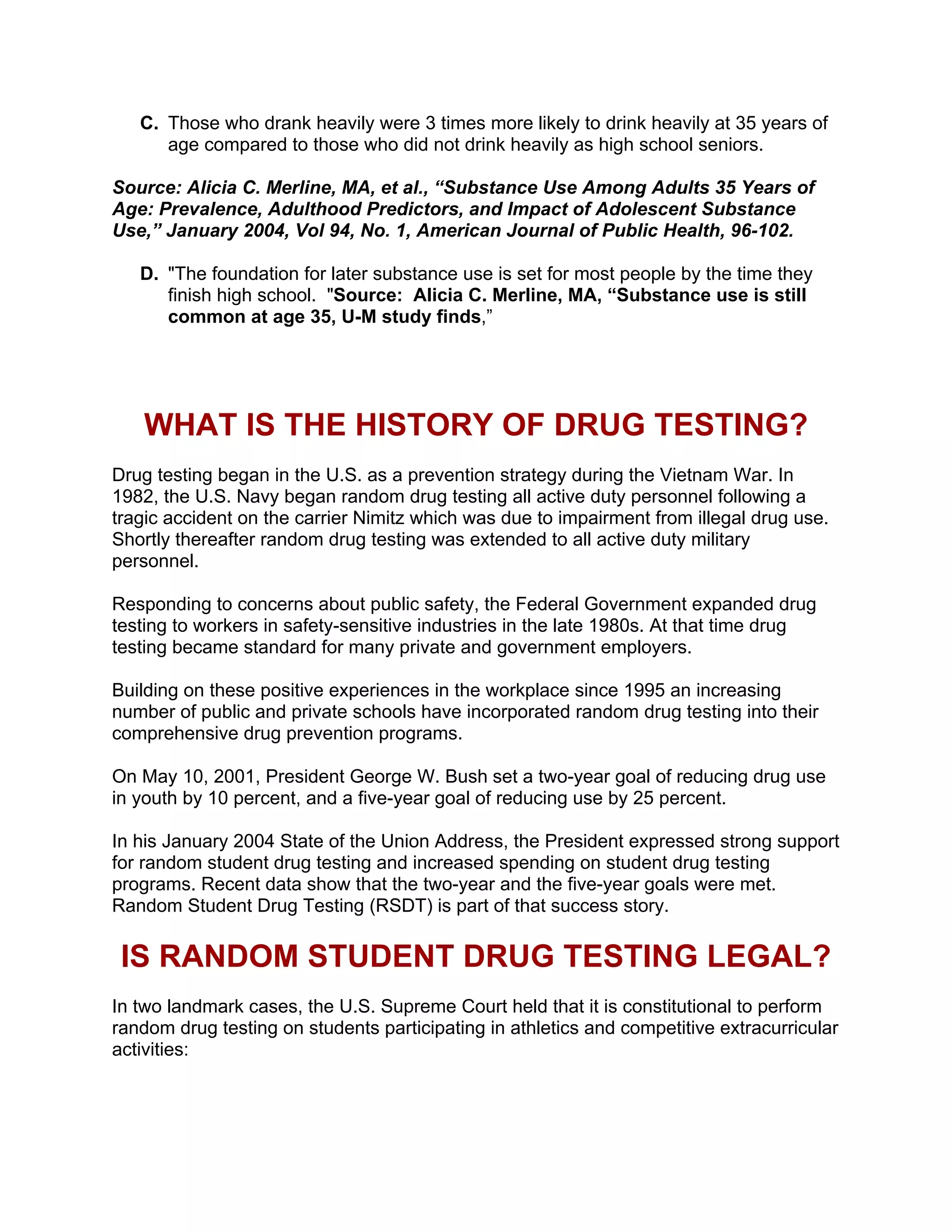 School Drug Testing Newsletter | PDF