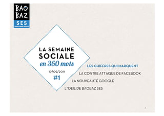 LA SEMAINE
SOCIALE
  360                    LES CHIFFRES QUI MARQUENT
  19/09/2011
                    LA CONTRE ATTAQUE D...