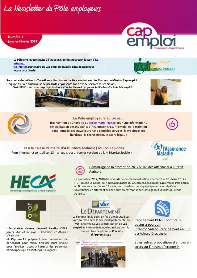 Newsletter 1 Cap Emploi 83