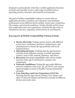 Mobile Compatibility Testing: A Comprehensive Guide | PDF