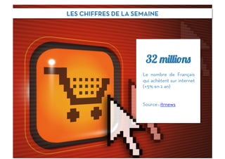 LES CHIFFRES DE LA SEMAINE




                      32 millions
                     Le nombre de Français
              ...