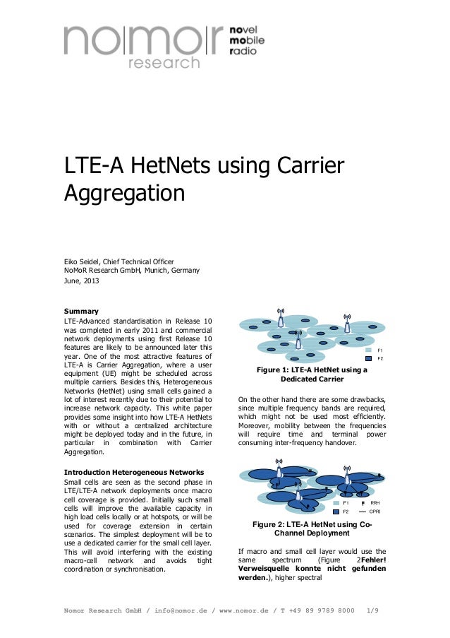 Lte A Hetnets Using Carrier Aggregation Eiko Seidel Cto Nomor Res Lte A Hetnets Using Carrier Aggregation Eiko Seidel Cto Nomor Res