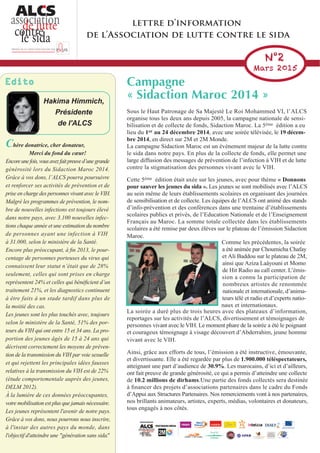 Newsletter ALCS Donateurs - Mars 2015 (français)