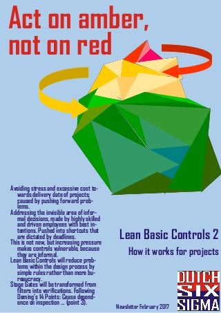 Act on amber,
not on red
Newsletter February 2017
Lean Basic Controls 2
How it works for projects
Avoiding stress and exce...