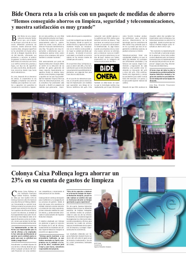 Optimizando costes - Septiembre 2012