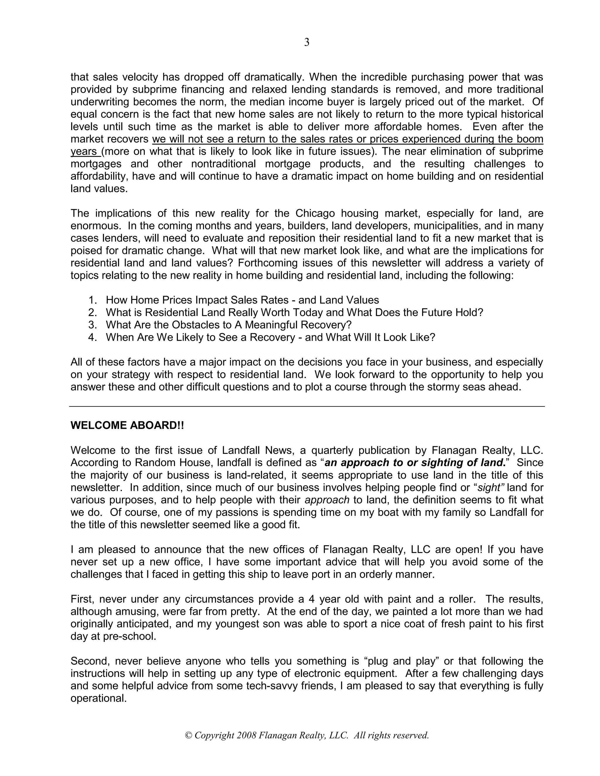 Newsletter Fall 2008