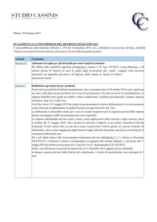 Newsletter per Centri Sportivi - Gennaio 2019