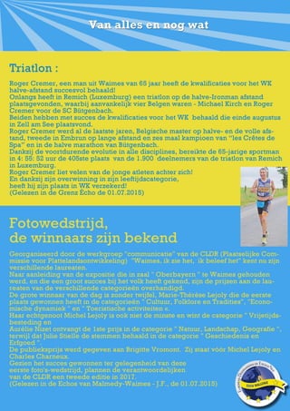 Newsletter Juli-Augustus