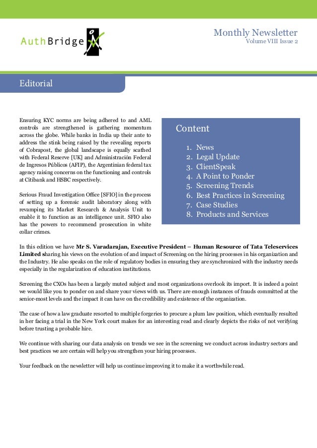 Study Overlooks Impact Of Executive >> Authbridge Newsletter Issue 2 Subject Your Cxo S To Thorough Backgro Study Overlooks Impact Of Executive >> Authbridge Newsletter Issue 2 Subject Your Cxo S To Thorough Backgro