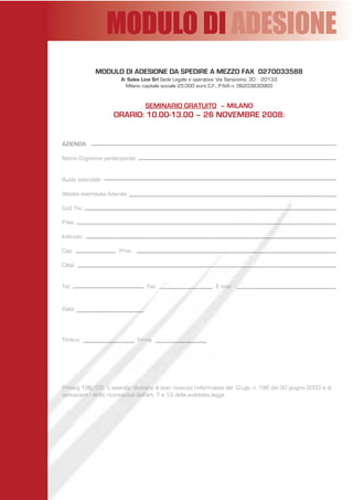 Newsletter Novembre 2008