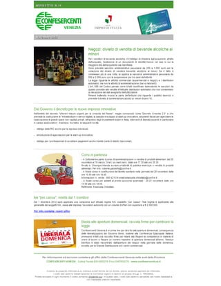 Newsletter Confesercenti Venezia