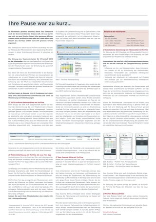 Ihre Pause war zu kurz…
Im Nachhinein gesehen generiert dieser Satz Sehnsucht
nach den Sonnenstrahlen im Strassencafé, die man durch-
aus noch ein paar Minuten länger hätte geniessen können.
Anstatt zurück ins Büro zu eilen wäre die Crème Brûlée zum
Dessert also durchaus zeitlich noch drin gewesen. Schade
eigentlich!
Der Hintergrund, warum auch ProTime neuerdings mit die-
ser Meldung den Mitarbeitenden über regelwidrige Rückmel-
dungen in seiner Zeiterfassung informiert, ist allerdings ein
anderer:
Die Weisung des Staatssekretariats für Wirtschaft SECO
an die Arbeitgeber über die Nachweispflicht von Dauer und
Lage der geleisteten täglichen und wöchentlichen Arbeitszei-
ten der Mitarbeitenden sowie der Einhaltung der gesetzlich
vorgeschriebenen Pausenzeiten1
.
Das SECO teilt hierzu die Arbeitnehmenden in drei Katego-
rien mit unterschiedlichen Pflichten zur Dokumentation der
Arbeitszeiten ein. Je nach Tätigkeit und Rang im Unterneh-
men kann eine komplette Befreiung, eine vereinfachte Zei-
terfassung oder die Pflicht zur detaillierten Dokumentation
und Einhaltung von gesetzlichen Arbeits- und Pausenzeiten
vorliegen. Letzteres nimmt dabei den grössten Anteil der Mit-
arbeitenden in jedem Unternehmen ein.
ProTime bietet ab Release 2014.01 Funktionen zur Abbil-
dung einer SECO konformen Zeiterfassung und somit zur
Minimierung von Fehlerfassungen.
/// SECO konforme Pausenprüfung mit ProTime
Beim Einsatz der SAP HCM Zeitwirtschaft können im Rah-
men der Zeitabrechnung die vom Mitarbeitenden erfassten
An- und Abwesenheiten auf Basis vorgegebener Pausenre-
gelungen geprüft und korrigiert werden. Sind Pausenzeiten
zu kurz oder gar nicht erfasst worden, so wird die notwendi-
ge gesetzliche oder vertraglich vereinbarte Pausenzeit ent-
sprechend zum Abzug gebracht. Dieses Verfahren stellt aber
erst im NACHHINEIN sicher, dass dem Mitarbeitenden durch
fehlende oder zu kurz erfasste Pausen kein unerlaubter Gleit-
zeitaufbau angerechnet wird – ausgewiesen wird dies aber
Abb.1 – ProTime Pausenprüfung
Generierte An- und Abwesenheiten sind fix mit der Leistungs-
erfassung verknüpft und daher auch nicht direkt änderbar.
/// Mobile Zeiterfassung mit ProTime: die neue Fiori App
Revolutionieren Sie im Rahmen der Zeit- und Leistungserfas-
sung Ihre Prozesse zusätzlich durch die Nutzung der neuen
mobilen ProTime Fiori App auf Basis der neuesten Web-Tech-
nologie HTML5.
Unabhängig vom Gerätetyp können Mitarbeitende über jedes
beliebige Smartphone oder Tablet ihre Rückmeldungen er-
fassen. Die ProTime Fiori App passt sich selbstständig an die
entsprechenden Bildschirmgrössen an (Responsive Design).
Die ProTime Fiori App ermöglicht dem Mitarbeitenden vollin-
tegriert die Erfassung von Zeiten, Leistungen und Spesen,
den Abruf von Reports und Zusatzinformationen wie Zeitsal-
den und Restferien oder auch das Setzen der globalen Mo-
natssperre. Selbstverständlich sind auch die neuen Features
wie die Pausenprüfung oder die Generierung von Präsenzzei-
ten analog verfügbar.
Gönnen Sie auch Ihren Mitarbeitenden eine mobile Zeit-
und Leistungserfassung!
1
Staatssekretariat für Wirtschaft SECO: Weisung des SECO gemääs
Artikel 42 Absatz 1 Arbeitsgesetzt (ArG) an die Vollzugsbehörden
betreffend Kontrollen der Arbeitszeiterfassung (Artikel 46 ArG und
Artikel 73 Verordnung 1 zum ArG) – gültig per 1.1.2014; Referenz 2013-
10-23/381
als Ergebnis der Zeitabrechnung erst im Zeitnachweis. Einer
Fehlerfassung wird durch dieses Prinzip nicht direkt entge-
gengewirkt, da nachträglich nur ein allgemeiner Abzug er-
folgt und immer noch keine Information über die Lage der
Pausenzeiten möglich ist.
ProTime stellt neuerdings im Gegensatz dazu bereits bei der
Erfassung von Präsenzzeiten die Einhaltung der notwendigen
Pausenzeiten sicher und erfüllt damit die Anforderungen an
eine SECO konforme Zeiterfassung.
Über Regeltabellen können Mitarbeitenden entsprechende
Pausenprofile zugeordnet werden. Diese Profile beinhalten
die Information, ab welcher Arbeitsdauer pro Tag wie viel
Pausenzeit zwingend eingehalten werden muss. Dabei sind
mehrere Abstufungen denkbar. Unterschreitet ein Mitarbei-
tender die minimale Pausenzeit, so wird eine Rückmeldung
innerhalb ProTime verhindert und der zu erfassende Daten-
satz muss korrigiert werden. Wenn der Mitarbeitende seine
Arbeitszeit mit von-bis Uhrzeiten rückmeldet, ist ein Nach-
weis des Arbeitgebers zur Einhaltung von Pausenzeiten ein-
fach möglich. Durch den Einsatz unterschiedlicher Profile
können individuelle Pausenreglungen abgebildet und den
Arbeitnehmerkategorien entsprechend Rechnung getragen
werden.
Beispiel für ein Pausenprofil:
Pausenzeiten:
		 bis 5.5 Stunden: 	 keine Pause
		 von 5.5 bis 7 Stunden:	 mind. 15 Minuten Pause
		 von 7 bis 9 Stunden: 	 mind. 30 Minuten Pause
		 ab 9 Stunden: 	 mind. 60 Minuten Pause
/// Automatische Generierung von Präsenzzeiten mit ProTime
Die Weisung des SECO bedingt eine Erfassungspflicht von Ar-
beitszeiten. Bis anhin wurde lediglich die Erfassung von Leis-
tungszeiten auf Projekte und Aufträge verlangt.
Unternehmen, die eine Zeit- UND Leistungserfassung nutzen,
sind nun mit der Thematik der «Doppelerfassung» konfron-
tiert:
-	 Erfassung von An- und Abwesenheiten: diese Informatio-
	 nen werden im HR zur Errechnung des Gleitzeitsaldos,
	 Überzeiten, Feriensalden etc. verarbeitet (Hintergrund:
	 wieviel Stunden wurde gearbeitet?)
-	Verteilung der Arbeitszeit als Leistungszeit auf Projekte
	 und Aufträge ggf. zur Weiterfakturierung (Hintergrund:
	 wofür wurde gearbeitet?)
Mitarbeitende erfassen also einerseits ihre Präsenzzeiten und
müssen diese anschliessend auf Projekte aufteilen. Um der
Frage der vermeintlichen Doppelerfassung entgegenzuwirken,
steht nun die automatische Ableitung und Generierung der
Präsenzzeit aus der Leistungszeit innerhalb von ProTime zur
Verfügung.
Erfasst der Mitarbeitende Leistungszeit auf ein Projekt, wird
automatisch eine Präsenzzeitbuchung in gleicher Höhe ge-
bucht. Soll eine Ableitung auch für Abwesenheiten genutzt
werden, so unterstützt ProTime auch diese Anforderung. Über
eine Regeltabelle kann die gewünschte Generierung von An-
und Abwesenheiten unternehmensspezifisch eingerichtet wer-
den. Dabei ist es völlig irrelevant ob Leistungszeiten als Dauer
oder mit von-bis Uhrzeiten erfasst werden – die Generierung
der An- und Abwesenheiten erfolgt analog. Bei paralleler Akti-
vierung der oben beschriebenen Pausenprüfung kann hierbei
ein zusätzlicher Mehrwert erzielt werden.
Abb. 2 – automatische Generierung von An- und Abwesenheiten aus der Leistungszeit
Abb. 3 (links) – ProTime Fiori Monatsübersicht
Abb. 4 (mitte) – ProTime Fiori Tageserfassung
Abb. 5 (rechts) – ProTime Fiori Abruf von Reports
Sie erhöhen damit die Flexibilität und Userakzeptanz durch
schlanke Erfassungsprozesse – und sei es während des Ge-
nusses einer Crème Brûlée in der Mittagspause.
/// Easy Expense Billing mit ProTime
Neben der Optimierung der Zeit- und Leistungserfassungs-
prozesse im aktuellen Release ist auch bei der Spesenabwick-
lung ein neuer Verarbeitungsprozess in ProTime integriert
worden.
Viele Unternehmen sind mit der Problematik vertraut, dass
die Faktura-Erstellung von Leistungen und Reisekosten be-
reits am Anfang des Folgemonats, die Rückerstattung von
Reisekosten an Mitarbeitende in der Regel aber erst mit dem
Lohn gegen Ende dieses Monats erfolgen. Werden bei der
Prüfung der eingereichten Reisekosten Fehler erkannt, ob-
wohl die Reisekosten bereits an Kunden weiterfakturiert wur-
den, so erzeugt SAP durch die Korrektur der Spesenrückmel-
dung automatisch Gutschriften im nächsten Faktura-Lauf.
Easy Expense Billing entkoppelt diese beiden abhängigen
Prozesse der Fakturierung und Auszahlung von Spesen auf
einfache Art und Weise.
Mit jeder Spesenrückmeldung wird zur Entkopplung automa-
tisch eine manuelle Fakturazeile bei Aufwandsprojekten er-
zeugt. Müssen Spesenrückmeldungen nach der Fakturierung
noch einmal korrigiert werden, so hat dies keinen Einfluss
mehr auf die Fakturierung, sondern rein auf den Rückerstat-
tungsprozess für den Mitarbeitenden.
Easy Expense Billing kann auch im laufenden Betrieb einge-
richtet werden – den Migrationspfad für die Aktivierung des
neuen Verarbeitungsprozesses und Deaktivierung der beste-
henden Prozesse zeigen wir Ihnen gerne auf.
Die Erfassung der Spesen erfolgt wie gehabt, sei es durch
die ProTime GUI Maske, den Webclient oder über die neue
Fiori App.
/// ProTime Release 2014.01
Das neue Release bietet noch einige weitere interessante
Features. Gerne zeigen wir Ihnen die Neuerungen im Rahmen
einer Präsentation.
Möchten Sie ergänzende Informationen zum aktuellen Relea-
se? Wenden Sie sich an uns, wir sind gerne für Sie da.
Silvia Bischofberger
SAP Solution Consultant
 