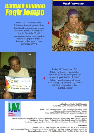 Weekly Newsletter LAZNas Chevron Rumbai Edisi Desember 2015 week 3 | PDF