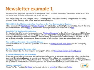 Newsletter example 1
You are receiving this because you signed up for updates from Point A to Point B Transitions. If you ...