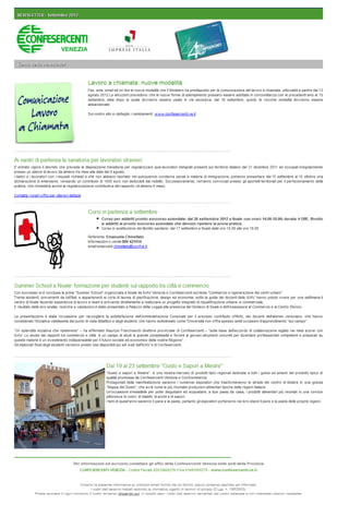 Newsletter settembre 2012