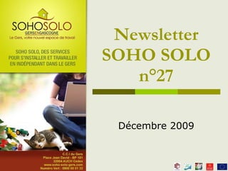Newsletter SOHO SOLO n°27 Décembre 2009 