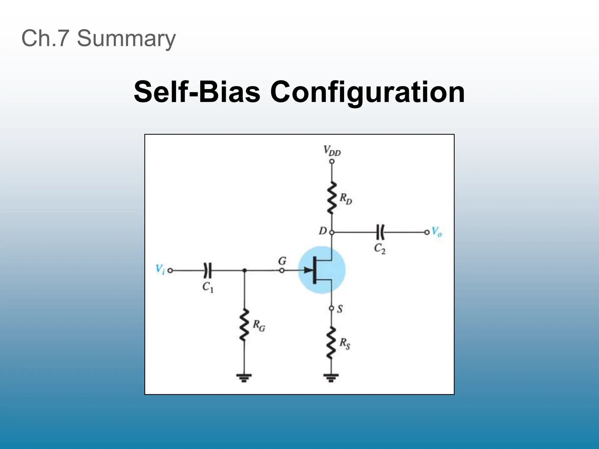 Ch.7 Summary
Self-Bias Configuration
 