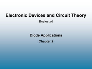 Diode Applications
Chapter 2
Boylestad
Electronic Devices and Circuit Theory
 
