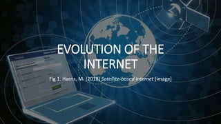 EVOLUTION OF THE
INTERNET
Fig 1. Harris, M. (2018) Satellite-based Internet [image]
 