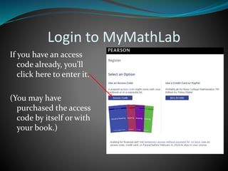 mymathlab access code purchase online