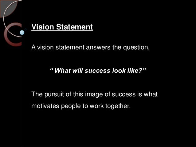 sample personal vision statements
