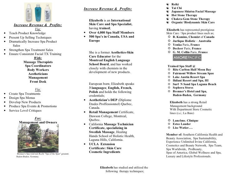 Elizabeth's Skin Care, Spa, Training, Management Wellness ...