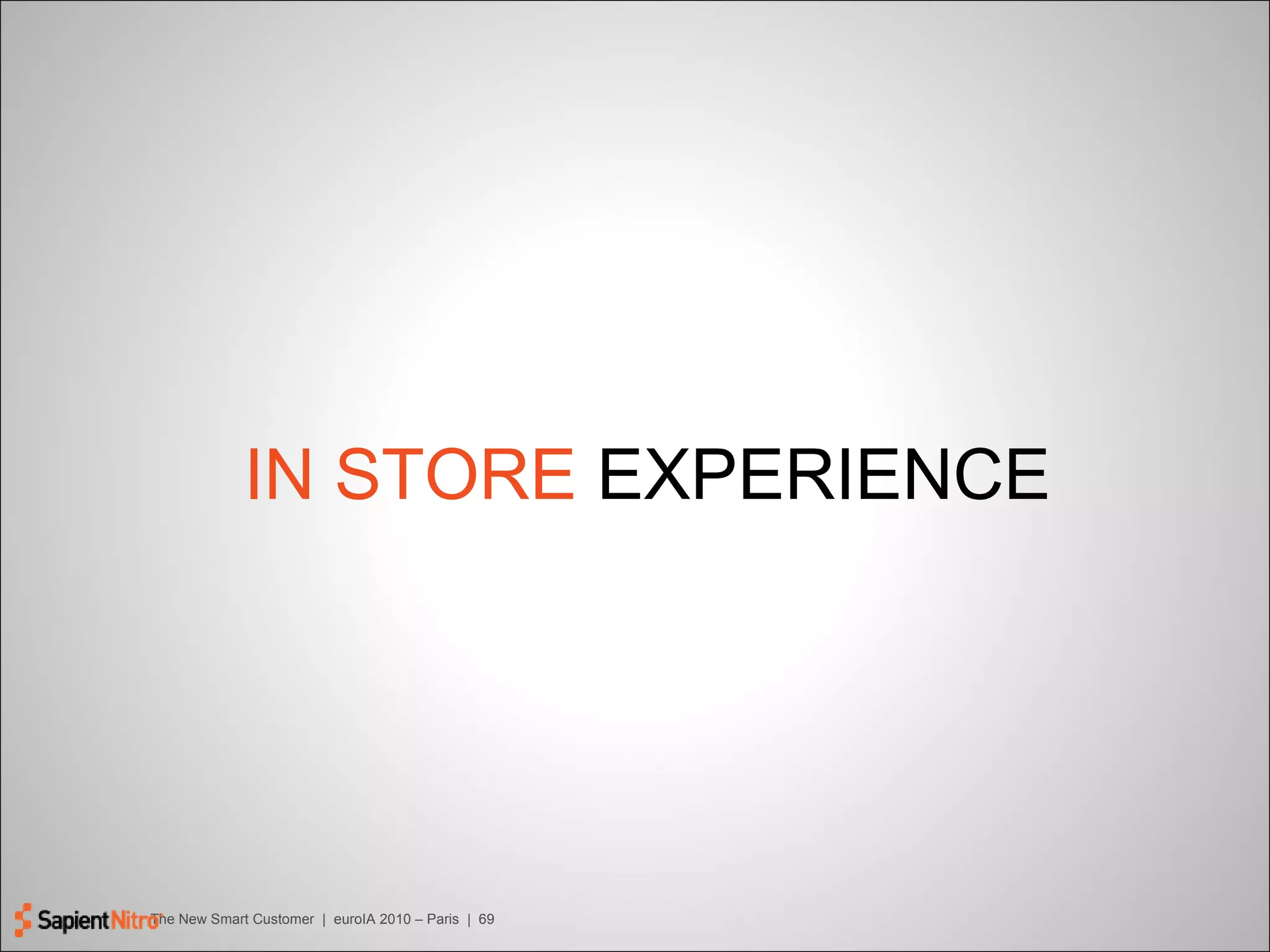 IN STORE  EXPERIENCE 