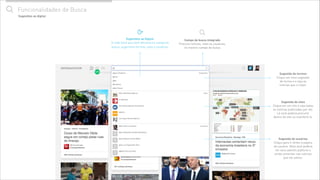 "
Campo de busca integrado
Procure notícias, sites ou usuários,
no mesmo campo de busca
Sugestão de sites
Clique em um site e veja todas
as notícias publicadas por ele.
Lá você poderá procurar
dentro do site ou monitorá-lo.
/
Sugestões ao Digitar
A cada letra que você adiciona no campo de
busca, sugerimos termos, sites e usuários.
" Funcionalidades de Busca
Sugestão de usuários
Clique para ir direto à página
do usuário. Nela você poderá
ver seus painéis públicos e
ainda comentar nas notícias
que ele salvou.
Sugestões ao digitar
Sugestão de termos
Clique em uma sugestão
de termo e e veja as
notícias que o citam.
 