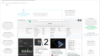 Ordenação
Por padrão, ordenamos os
resultados pelo nosso sistema
de relevância. Caso queira,
você pode também ordenar os
resultados por recência, pelas
mais publicadas
e agora também pelas
notícias mais compartilhadas
em redes sociais.
0
Filtros
Clique em ﬁltrar na barra de
resultados para expandir todas
as opções de ﬁltros
" Funcionalidades de Busca
Filtrar pelo
Cartão de Insights
Você também pode ﬁltrar
resultados a partir do
cartão de insights.
Tipo de Resultado
Além de notícias, você pode
também procurar por sites,
usuários ou pastas. Faça a
busca pelo termo desejado e
utilize esse ﬁltro para
encontrá-los
!
Combine quantos ﬁltros quiser. Ao
clicar em um ﬁltro, a página reabre
com os resultados atualizados.
Opção especiﬁcar
Em alguns ﬁltros você tem
a opção especiﬁcar na qual
você deﬁnir exatamente o
que procura.
Monitorar com ﬁltros
Buscas com ﬁltros também
podem ser monitoradas. Os
ﬁltros são aplicados ao
monitoramento.
Procurar dentro de site
Clique em especiﬁcar para
escolher dentro de quais
sites deseja procurar.
Veja outra opção – Pág.12
Vídeos ou Imagens
Obtenha apenas
resultados que possuam
imagens ou vídeos.
Somente no título
escolha se deseja procurar no texto
completo ou apenas no título.
Idiomas
Escolha em qual
idioma você
deseja procurar
Filtrar
 
