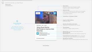 Agrupamento automático
Clique para ver todos os sites que publicaram sobre esse assunto
! Conhecendo a interface
)
Cartas de Resultado
Fundo Claro
!
São usadas para mostrar os
diferentes tipos de resultados na
ferramenta, como notícias, sites,
usuários ou pastas.
Imagem ou Vídeo da Notícia
Clique para assistir
Assuntos relacionados a esta notícia
Clique para ver mais notícias sobre o assunto
Carta de Notícia
Titulo da Notícia
Clique para ir à página original da notícia
Nome do site Clique para ver mais notícia deste site
Data de publicação
Nome do autor clique para ver mais notícias escritas por ele
!
Compartilhamento em redes sociais. Passe o mouse para
ver em qual rede o artigo original foi mais compartilhado
Salvar Notícia
Ao passar o mouse você verá algumas opções.
Clique para salvar a notícia em uma pasta
Compartilhar no Facebook ou Twitter
Enviar por email
Clique e em uma janela de envio, adicione uma mensagem,
insira múltiplos emails separados por vírgula, ou ainda
esconda os destinatários.
Tipos de carta
Carta de Resultado
 