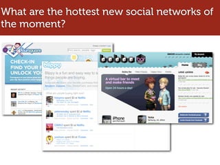 What are the hottest new social networks of
the moment?
 