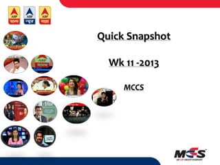 Quick Snapshot

  Wk 11 -2013

     MCCS
 