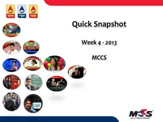 Quick Snapshot

  Week 4 - 2013

     MCCS
 