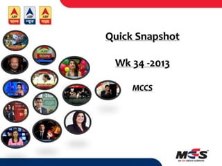 Quick Snapshot
Wk 34 -2013
MCCS
 