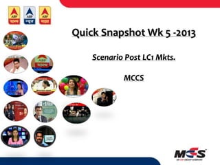 Quick Snapshot Wk 5 -2013

    Scenario Post LC1 Mkts.

            MCCS
 