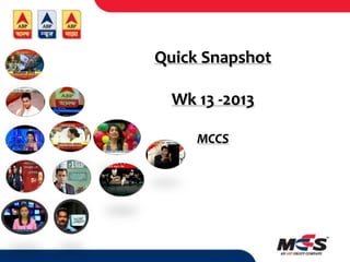 Quick Snapshot

  Wk 13 -2013

     MCCS
 