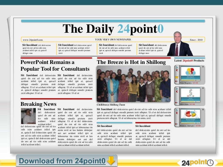 Editable Newspaper Template Powerpoint