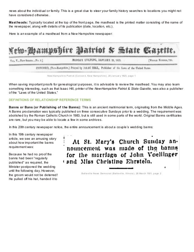 Newspapers terminology
