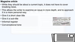 Comprehensive Guide to Writing Newspaper and Magazine Articles: Formats ...