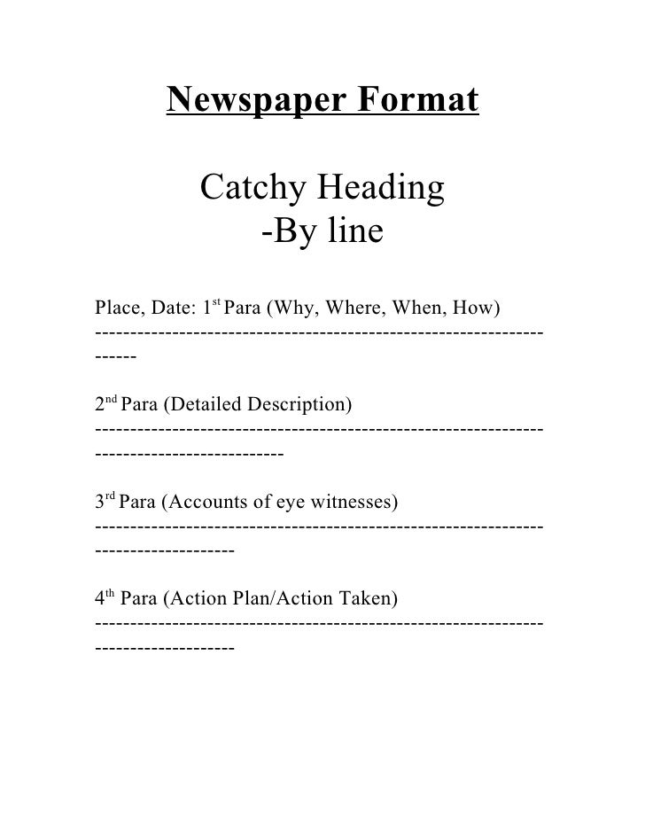 newspaper format