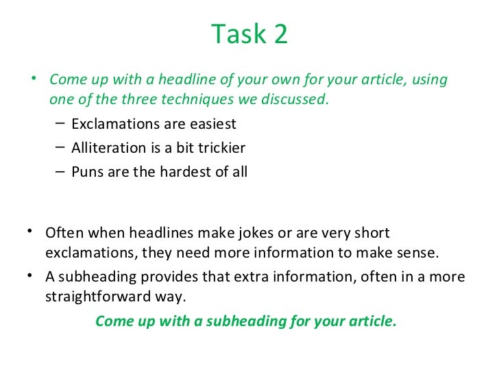 Newspaper Headlines And Leads Newspaper Headlines And Leads