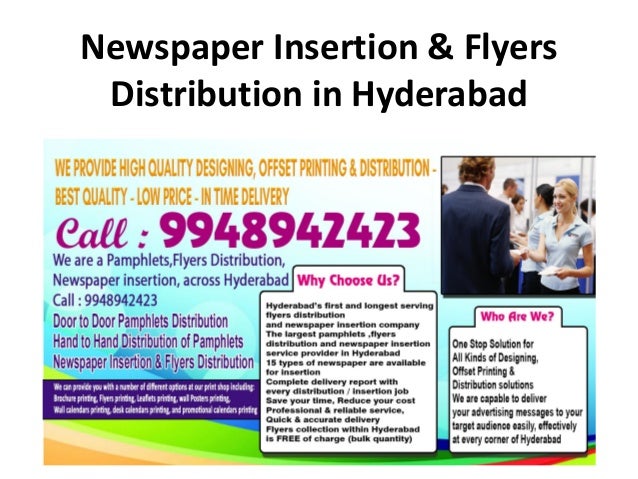 newspaper insertion flyers distribution in hyderabad flyers distribution service