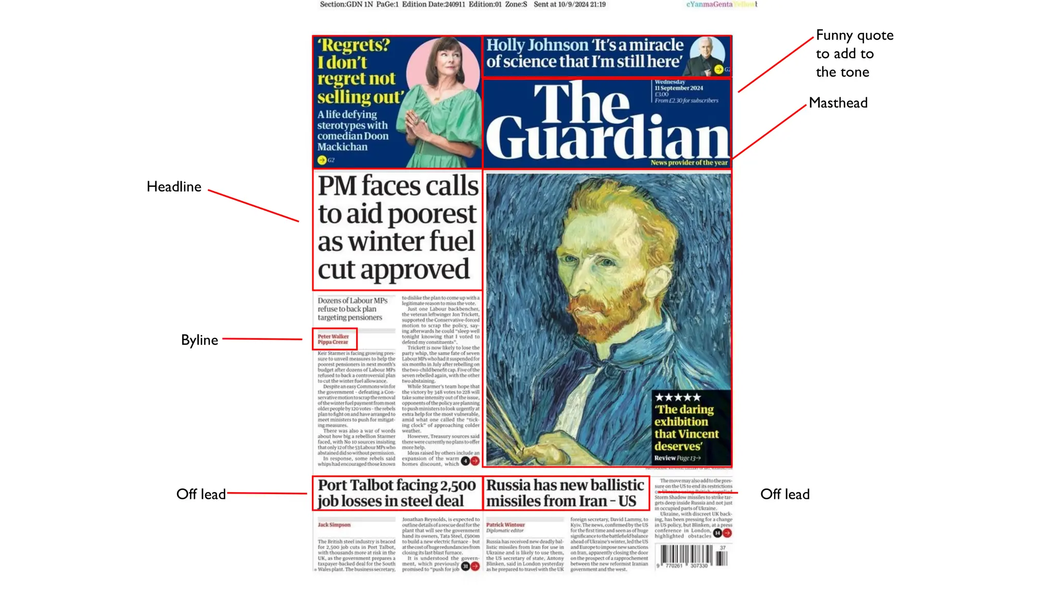 Brief 2 codes and conventions of the Guardian | PPT