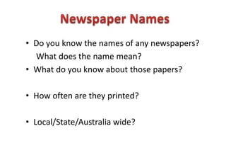 Newspaper Names