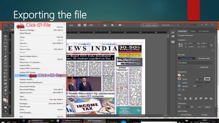 Exporting the file
Creating New
Click-01-File
Click+02-Export
 